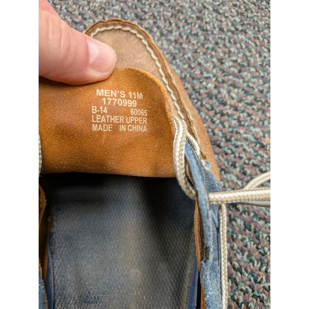 Sperry Top-Sider Mens 11M Brown Leather Blue Suede Boat Shoes 1770999